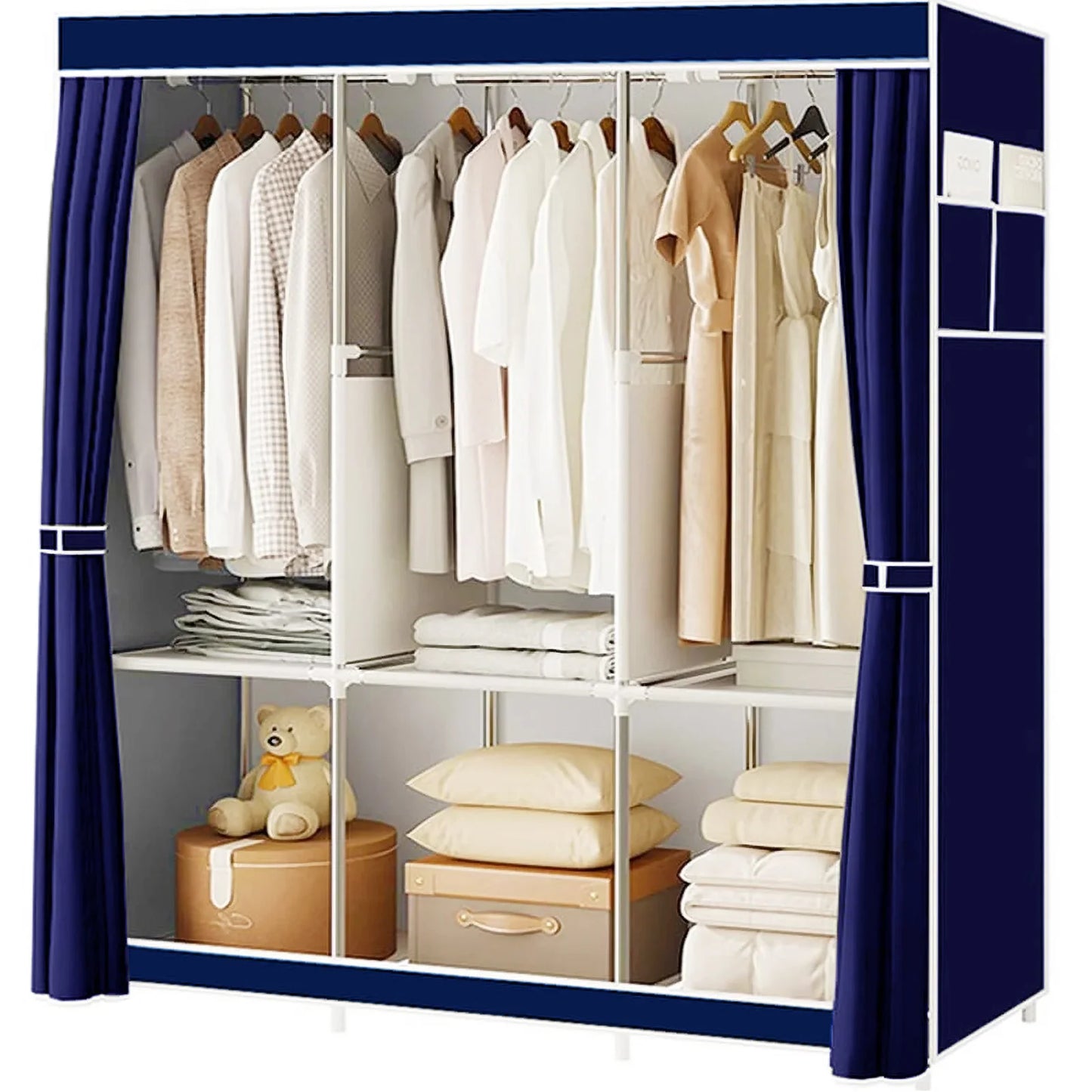 Fabric Wardrobe Closet – Portable Clothes & Shoe Storage Rack