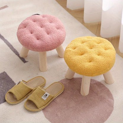Modern Flower-Shaped Footstool – Elegant Small Round Stool for Sofa Side, Coffee Corner & Dressing Area