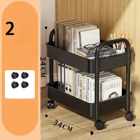 Compact Multi-Layer Storage Cart with Wheels – Home Organizer