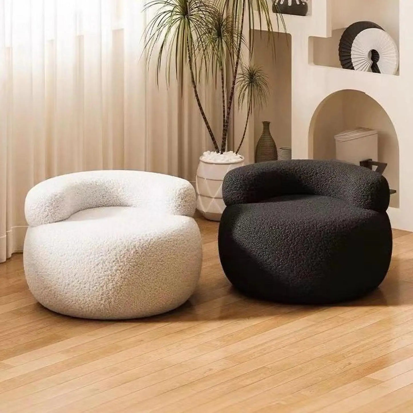 Portable Lazy Sofa Chair – Fluffy Footrest Seat