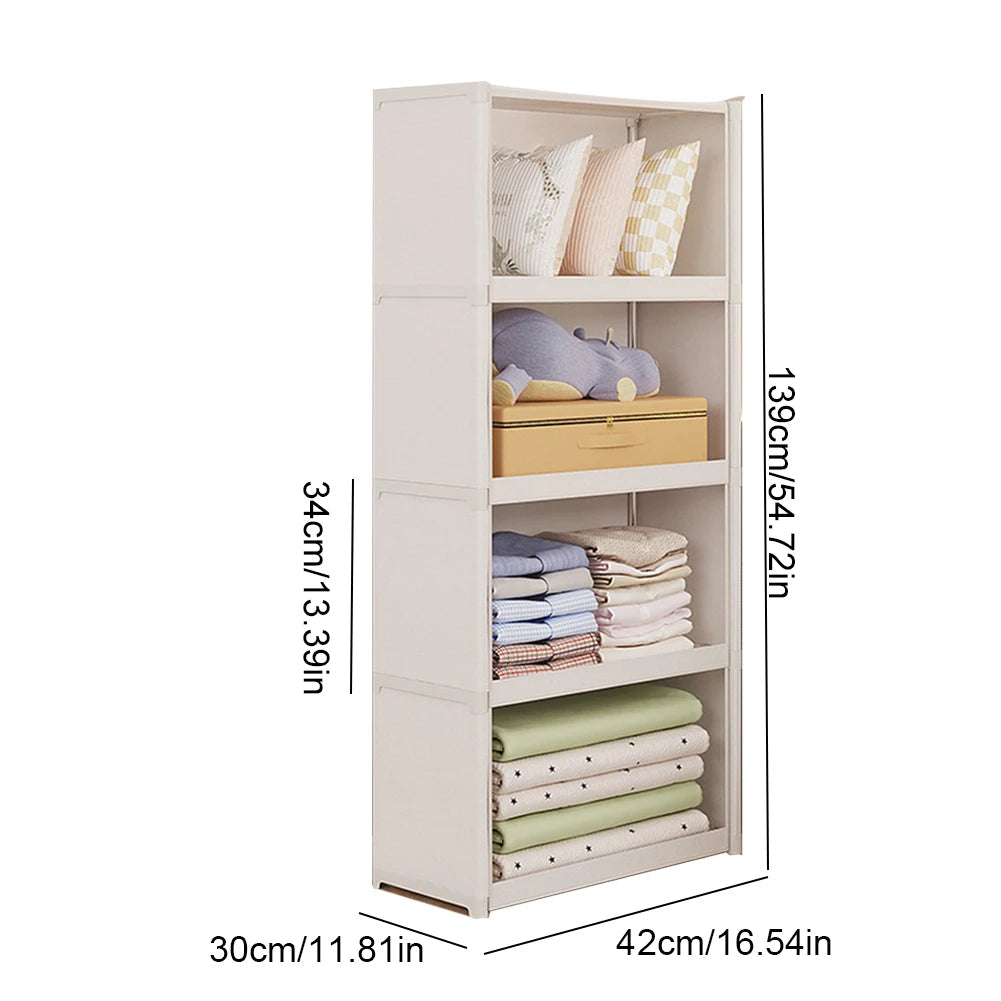 Portable Closet Wardrobe with Lid Closet Organizer Dustproof Clothes Storage Organizer Clothes Organizer for Bedroom