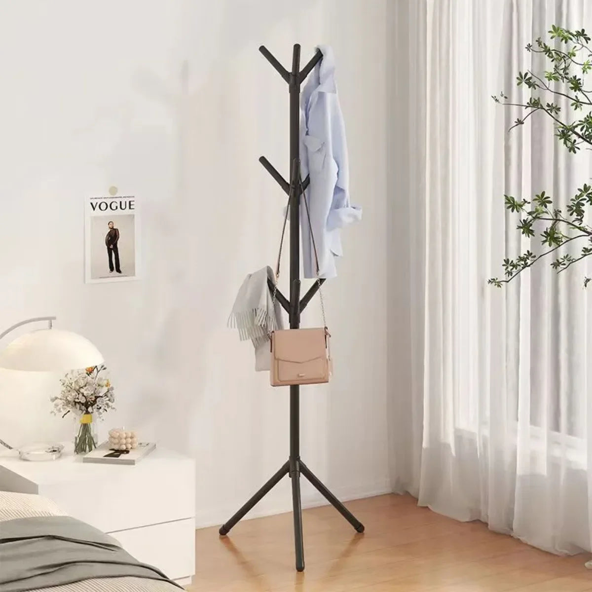 Freestanding Coat Rack with Hooks
