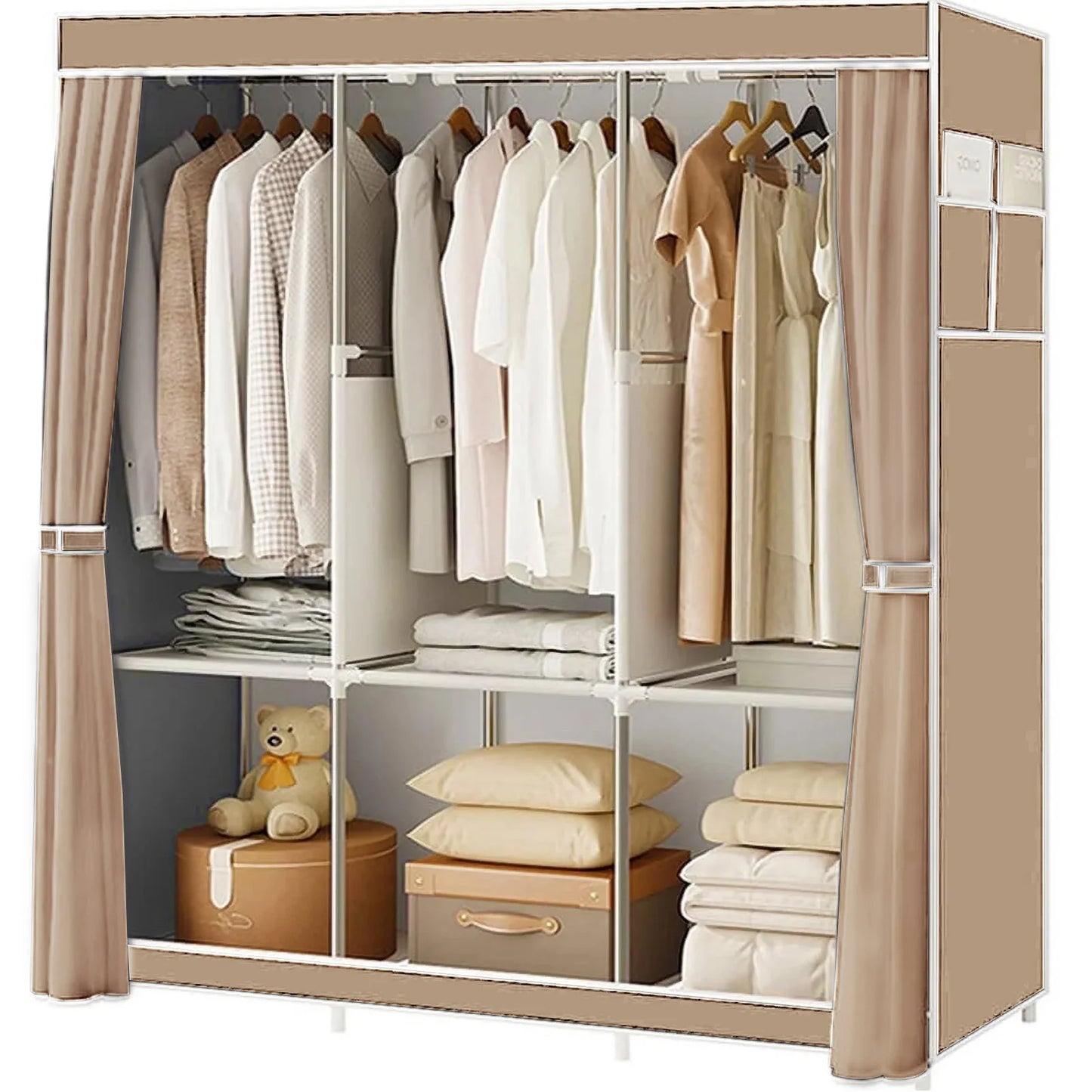 Fabric Wardrobe Closet – Portable Clothes & Shoe Storage Rack
