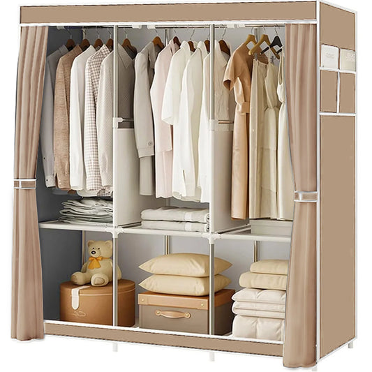 Fabric Wardrobe Closet – Portable Clothes & Shoe Storage Rack