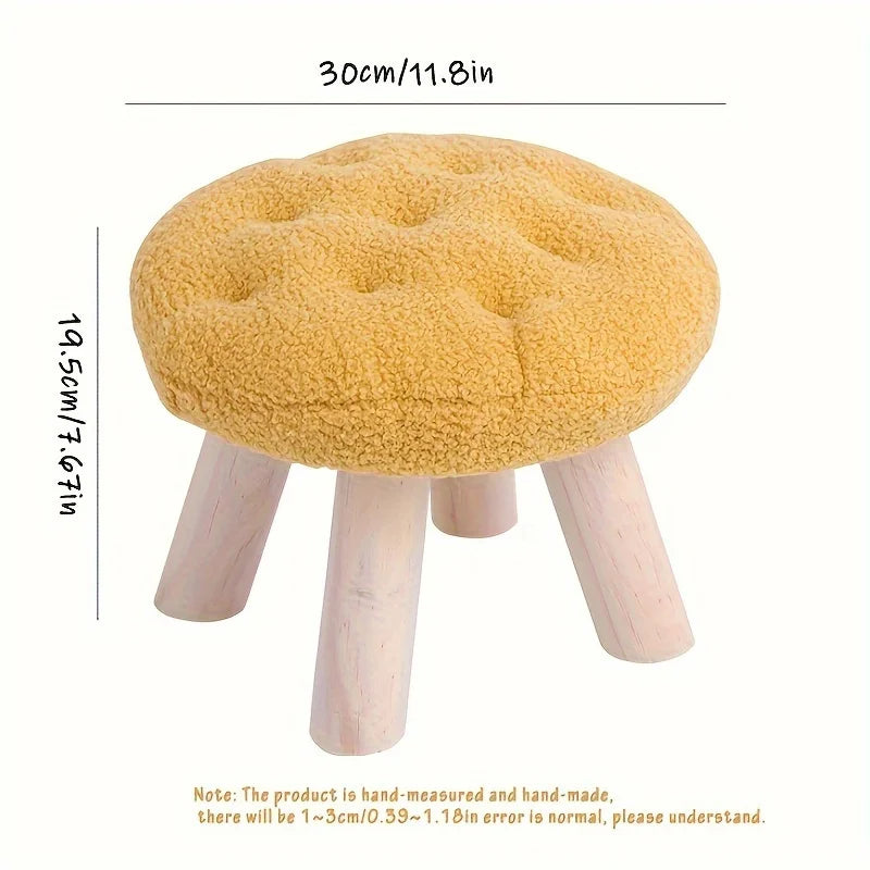 Modern Flower-Shaped Footstool – Elegant Small Round Stool for Sofa Side, Coffee Corner & Dressing Area