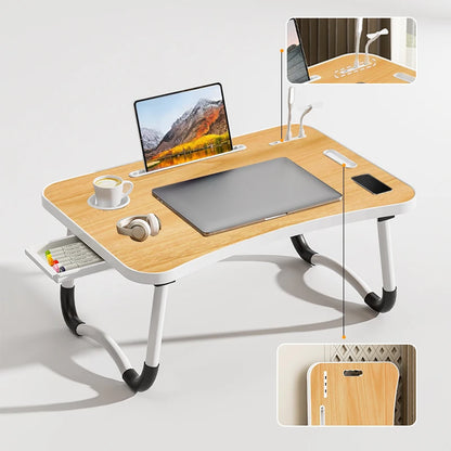 Portable Laptop Table with Cup Holder & Fan