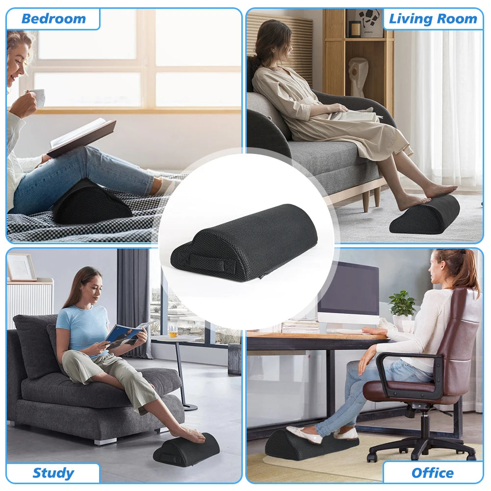 Under Desk Foot Stool – Memory Foam Leg Rest for Home & Office