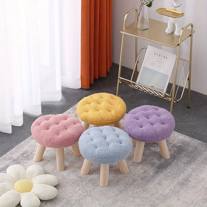 Modern Flower-Shaped Footstool – Elegant Small Round Stool for Sofa Side, Coffee Corner & Dressing Area