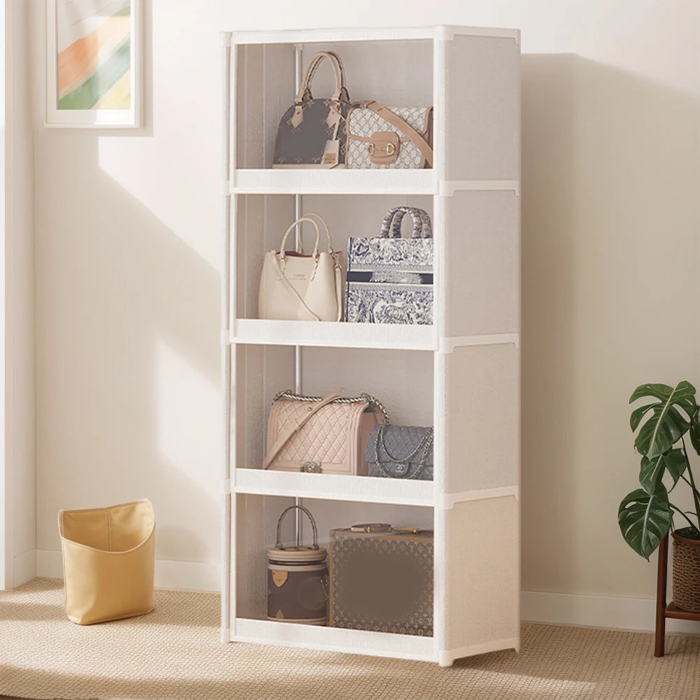 Portable Closet Wardrobe with Lid Closet Organizer Dustproof Clothes Storage Organizer Clothes Organizer for Bedroom