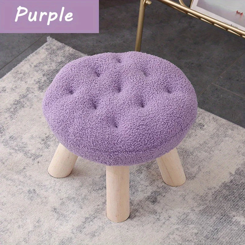 Modern Flower-Shaped Footstool – Elegant Small Round Stool for Sofa Side, Coffee Corner & Dressing Area