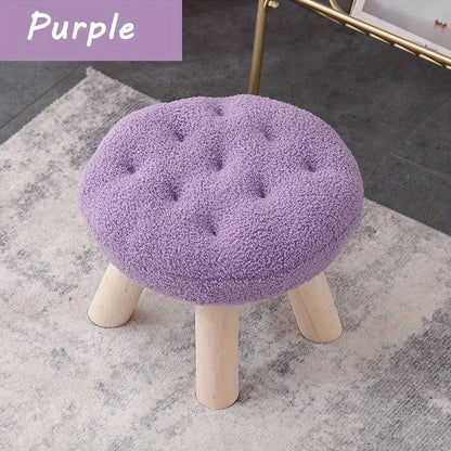 Modern Flower-Shaped Footstool – Elegant Small Round Stool for Sofa Side, Coffee Corner & Dressing Area