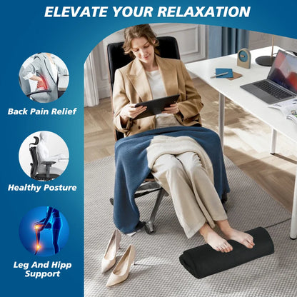 Under Desk Foot Stool – Memory Foam Leg Rest for Home & Office