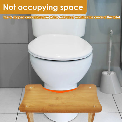 Bathroom Squatty Potty – Bamboo Foot Stool with Anti-slip Design