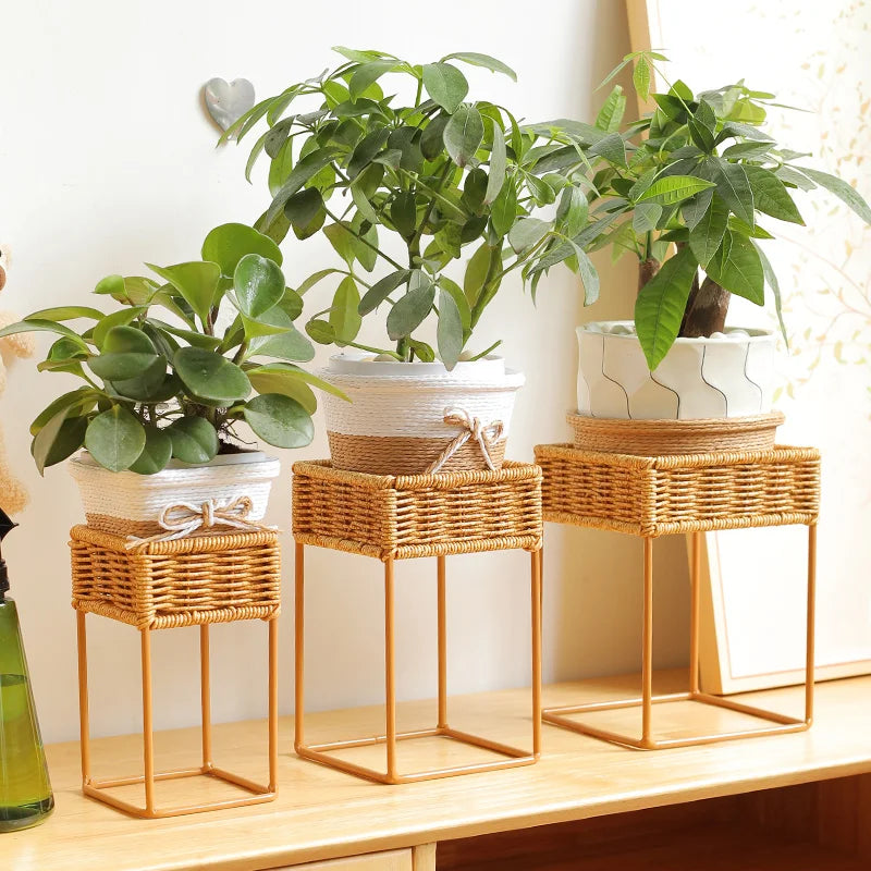 Indoor Rotating Plant Shelf – Metal Frame for Potted Plants