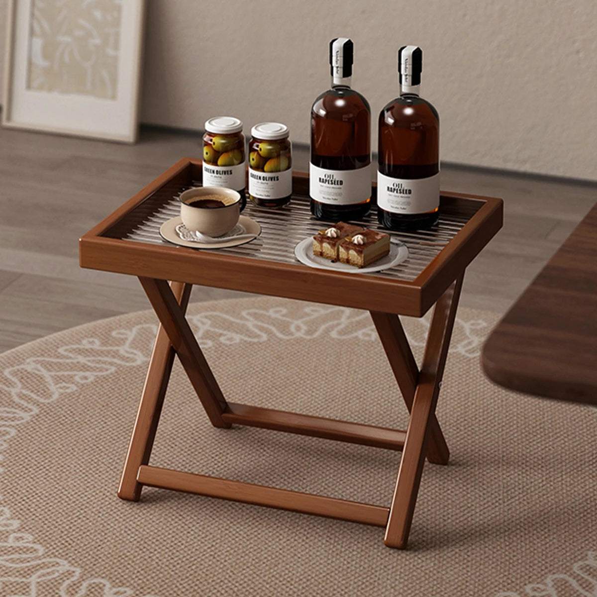 Bamboo Snack/Bedside Table