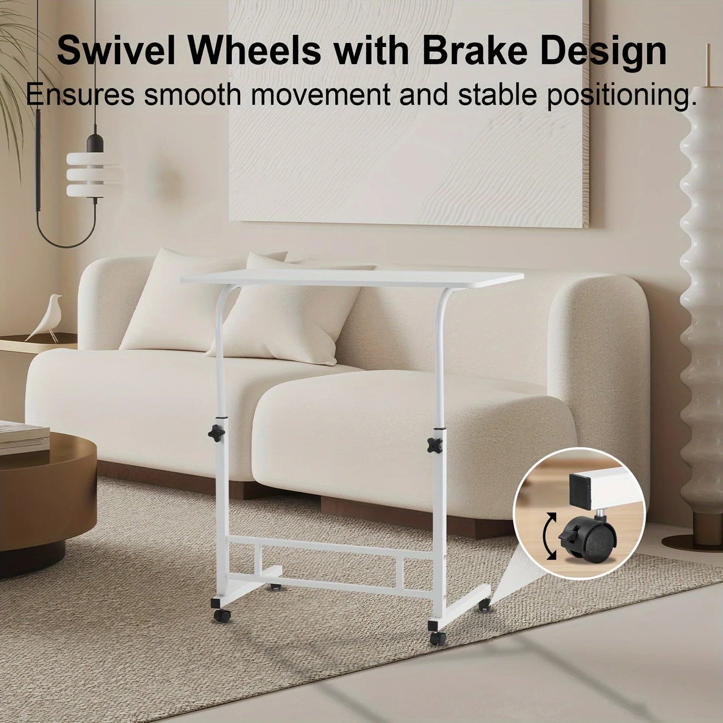 Mobile Standing Desk – Sturdy Adjustable Computer Table for Home