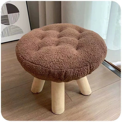 Modern Flower-Shaped Footstool – Elegant Small Round Stool for Sofa Side, Coffee Corner & Dressing Area