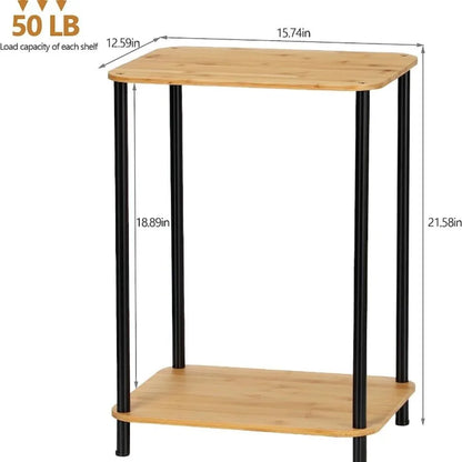 Small 2-Tier Side Tables with Storage Shelves