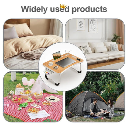 Portable Laptop Table with Cup Holder & Fan