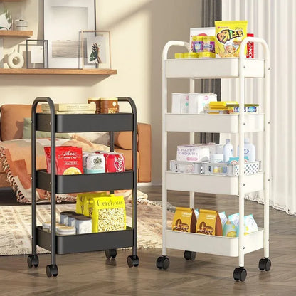 Compact Multi-Layer Storage Cart with Wheels – Home Organizer
