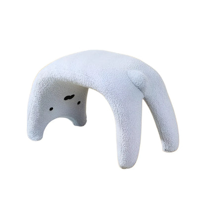 Armless Plush Chair – Cute Cat Vanity Stool for Bedroom