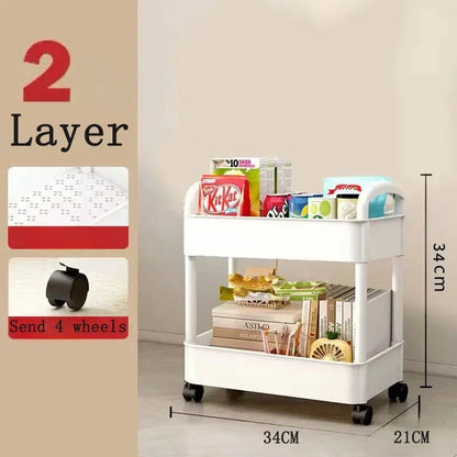 Compact Multi-Layer Storage Cart with Wheels – Home Organizer
