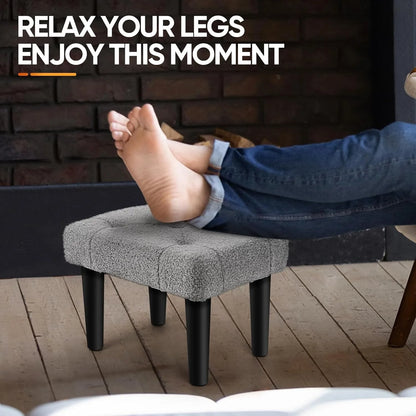 Small Velvet Footstool with Legs