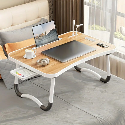 Portable Laptop Table with Cup Holder & Fan