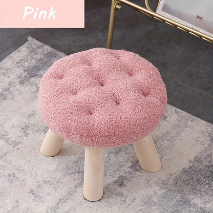 Modern Flower-Shaped Footstool – Elegant Small Round Stool for Sofa Side, Coffee Corner & Dressing Area