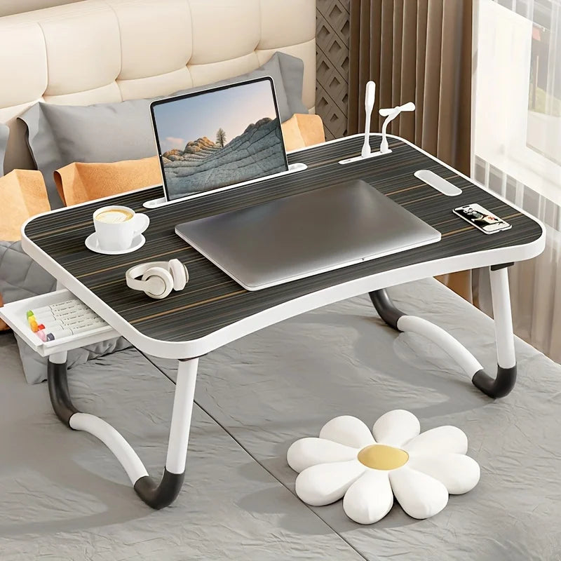 Portable Laptop Table with Cup Holder & Fan