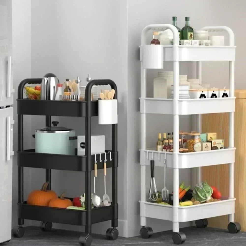 Compact Multi-Layer Storage Cart with Wheels – Home Organizer