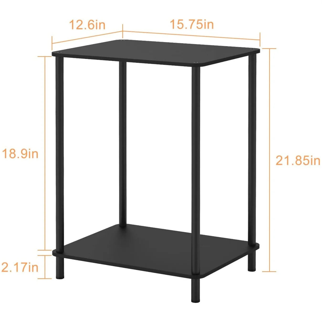 Small 2-Tier Side Tables with Storage Shelves