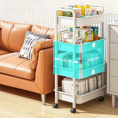 Compact Multi-Layer Storage Cart with Wheels – Home Organizer