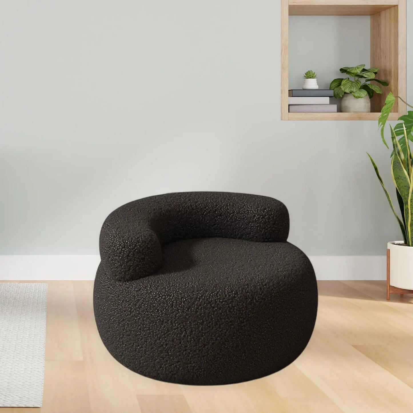 Portable Lazy Sofa Chair – Fluffy Footrest Seat
