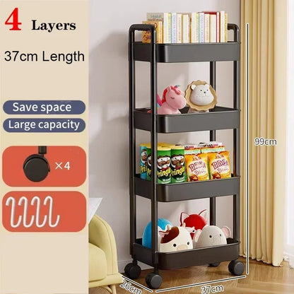 Compact Multi-Layer Storage Cart with Wheels – Home Organizer