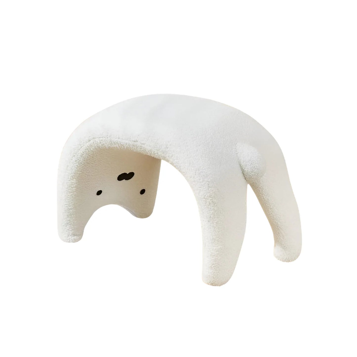 Armless Plush Chair – Cute Cat Vanity Stool for Bedroom