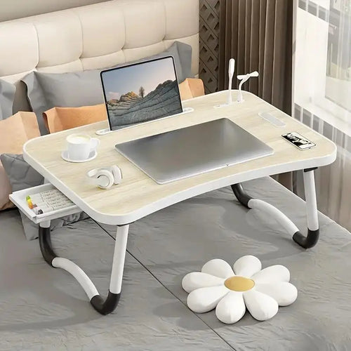 Portable Laptop Table with Cup Holder & Fan