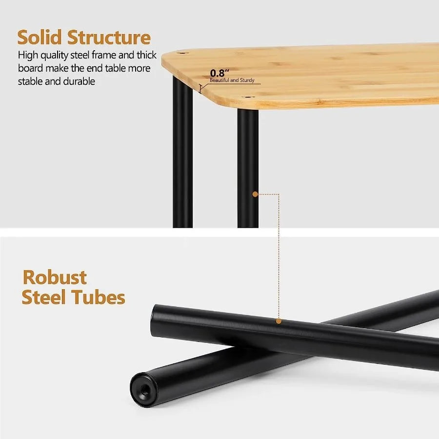 Small 2-Tier Side Tables with Storage Shelves
