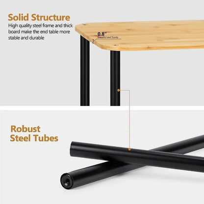 Small 2-Tier Side Tables with Storage Shelves