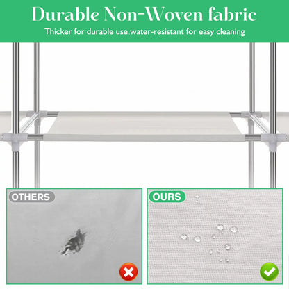 Fabric Wardrobe Closet – Portable Clothes & Shoe Storage Rack