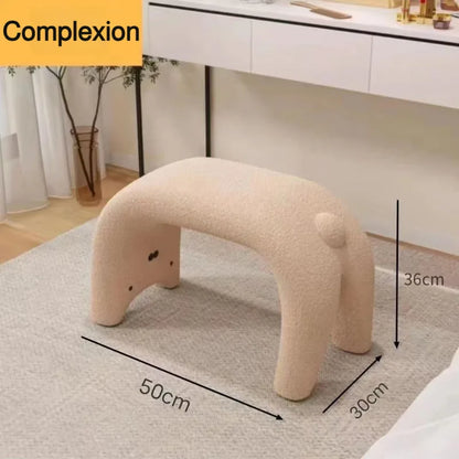 Armless Plush Chair – Cute Cat Vanity Stool for Bedroom