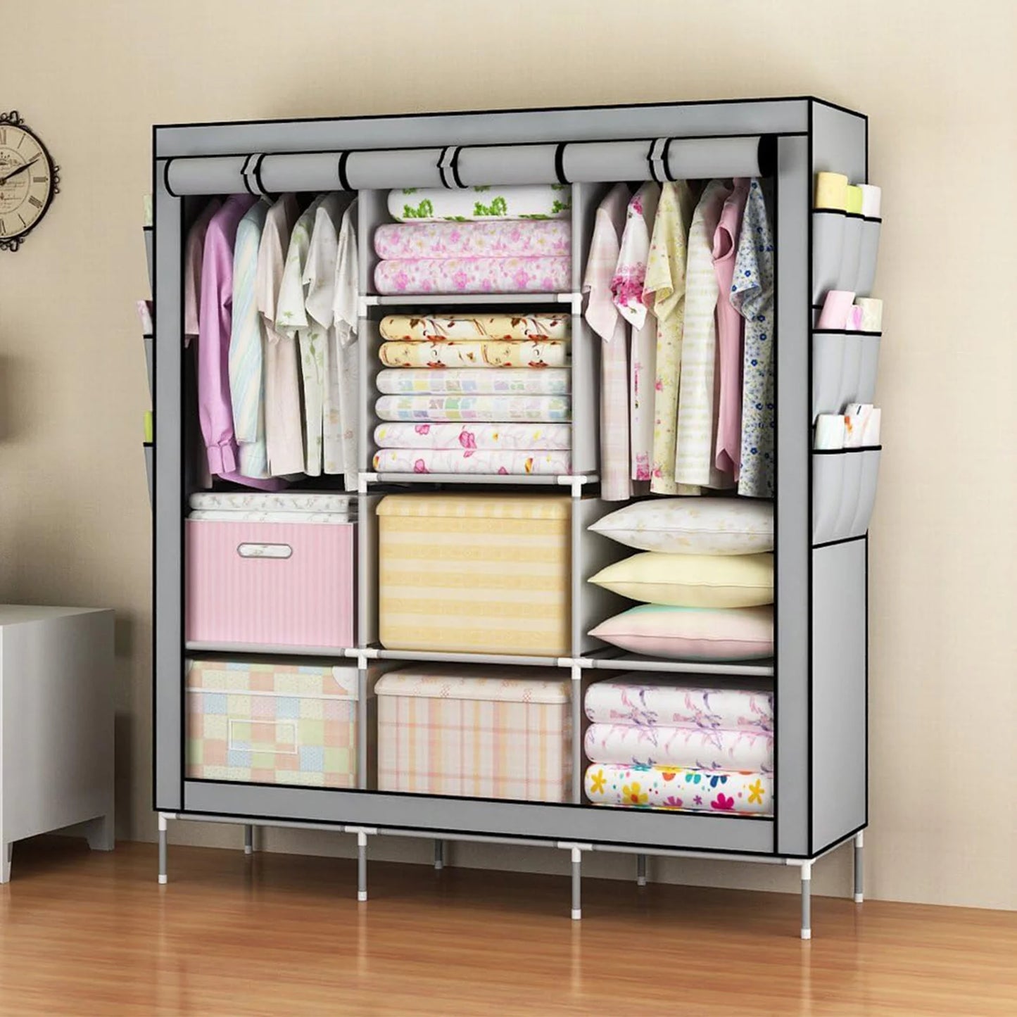 Fabric Wardrobe Closet – Portable Clothes & Shoe Storage Rack