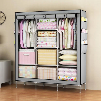 Fabric Wardrobe Closet – Portable Clothes & Shoe Storage Rack