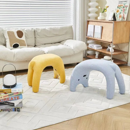 Armless Plush Chair – Cute Cat Vanity Stool for Bedroom