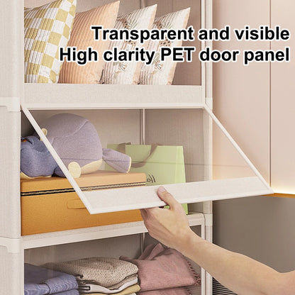 Portable Closet Wardrobe with Lid Closet Organizer Dustproof Clothes Storage Organizer Clothes Organizer for Bedroom