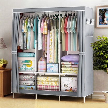 Fabric Wardrobe Closet – Portable Clothes & Shoe Storage Rack
