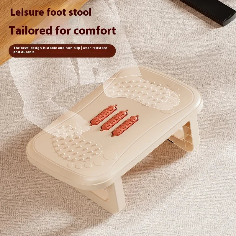 Footrest with Massage Rollers – Ergonomic Foot Stool for Work & Home