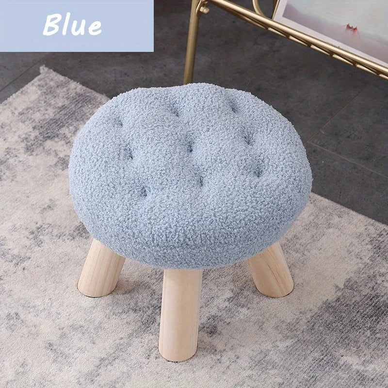 Modern Flower-Shaped Footstool – Elegant Small Round Stool for Sofa Side, Coffee Corner & Dressing Area