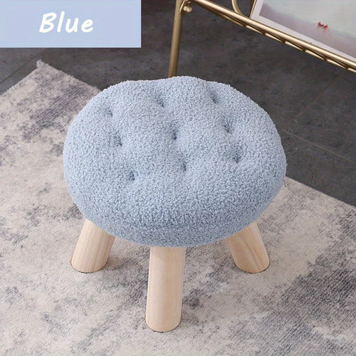 Modern Flower-Shaped Footstool – Elegant Small Round Stool for Sofa Side, Coffee Corner & Dressing Area