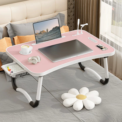 Portable Laptop Table with Cup Holder & Fan